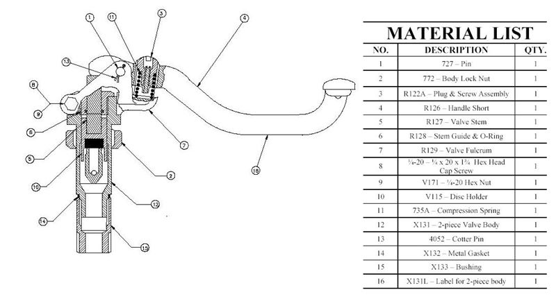 UB Head Valve Assembly MR121AB